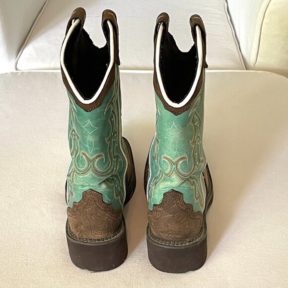 Justin Gypsy Turquoise/Aqua Cowboy Boots-Womens 6.5B - Picture 8 of 12
